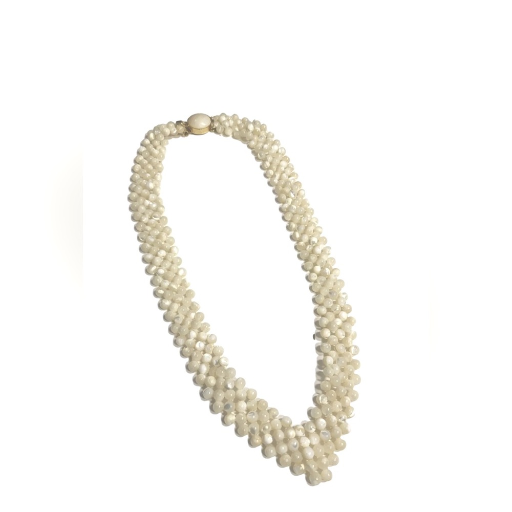 Vintage Faux Pearl V Neck Choker Necklace